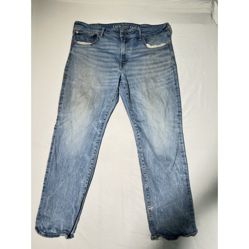 American Eagle Jeans Mens 38x32 Blue Original Straight Next Level Air Flex Denim